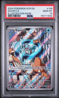 2024 POKEMON SCR EN-STELLAR CROWN ILLUSTRATION RARE #148 SQUIRTLE PSA 10 - Image 1