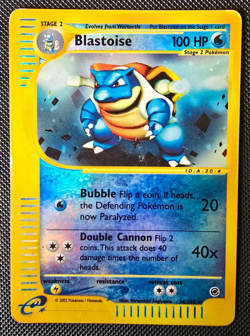 Pokemon Card - Blastoise - Expedition Base Set - Reverse Holo Rare - 36/165 - MP - Image 1