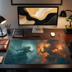 Tribal Angels Vs Demons Themed Playmat – Kawaii Anime Style Gaming Mat for MTG - Image 2