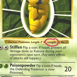 Kakuna 33/102 Shadowless Length Error Misprint Pokemon WOTC Base Set 1999 HP - Image 2