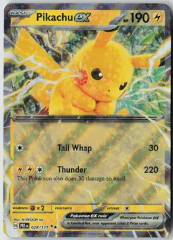 Pikachu ex 028/131 Double Rare Prismatic Evolutions Pokemon Holo Near Mint - Image 1