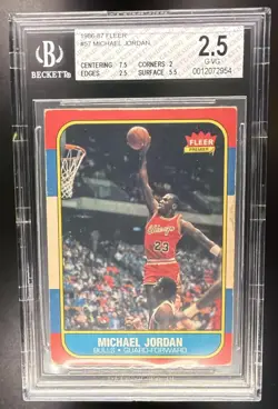1986 Fleer Michael Jordan RC Rookie Card #57 BGS 2.5 G-VG Bulls HOF - Image 1