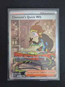 Pokemon Card TCG Clemonts Quick Wit 243/191 Surging Sparks SIR NM - Image 1