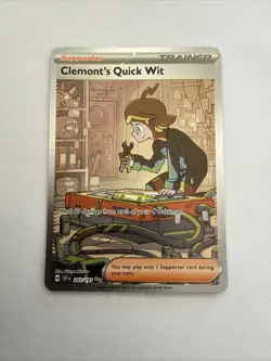 Pokemon Card TCG - Clemonts Quick Wit 243/191 - Surging Sparks - SIR - NM - Image 1