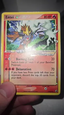 Pokemon Entei Gold Star Card 113/115 EX Unseen Forces Rare - Image 2