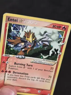 Pokemon Entei Gold Star Card 113/115 EX Unseen Forces Rare - Image 3