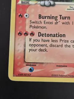 Pokemon Entei Gold Star Card 113/115 EX Unseen Forces Rare - Image 5