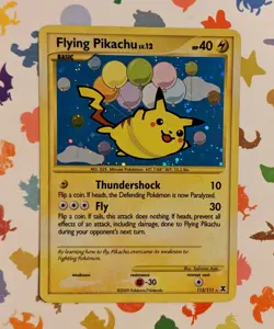Pokemon TCG Flying Pikachu 113/111 Rising Rivals English 2009 Secret Rare Holo - Image 1