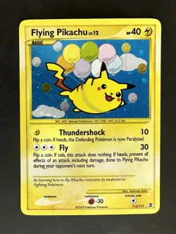 FLYING PIKACHU 113/111 SECRET RARE RISING RIVALS POKEMON LP - Image 1