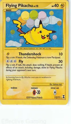 Flying Pikachu 113/111 Holo Secret Rare Rising Rivals Pokemon HP Aoki - Image 1