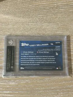 2017 Topps Chrome Update Cody Bellinger #HMT99 RC BGS 10 Pristine Black Label LA - Image 3