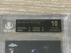 2017 Topps Chrome Update Cody Bellinger #HMT99 RC BGS 10 Pristine Black Label LA - Image 4