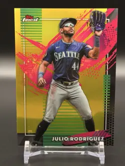 2026 Topps Finest Julio Rodriguez Yellow Refractor /275 #219 Mariners “RARE” - Image 1