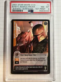 2001 Star Wars Jedi Knights Boba Fett Relentless Hunter Card TCG PSA 8 - Image 1
