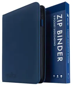 Vault X 9 Pocket Zip Binder 360 Cards Exo-Tec 20 Side-Loading Pages Blue - Image 1