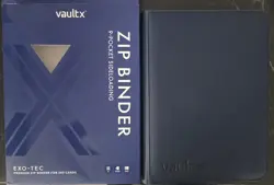 Vault X 9 Pocket Zip Binder 360 Cards Exo-Tec 20 Side-Loading Pages Blue - Image 2