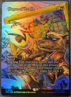Plague of Vermin (Borderless Foil) - MTG - Teenage Mutant Ninja Turtles - NM - Image 1