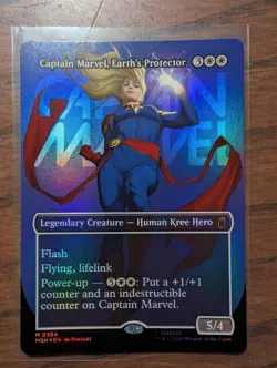 Captain Marvel Earth's Protector Borderless Foil 354 Marvel Super Heroes MTG - Image 1