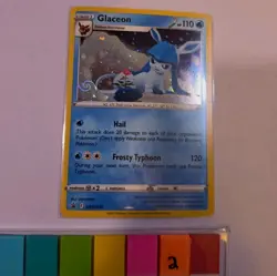 HD GALAXY SWIRL 🌀💫 Glaceon SWSH192 Cosmos Holo Black Star NM - Image 2