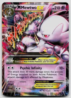 M Mewtwo EX 64/162 BREAKthrough Holo Pokemon NM - Image 1