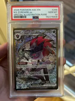 2026 Pokemon Ascended Heroes N'S Zoroark ex Special Illustration PSA 10 #286/217 - Image 1