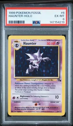 PSA 6 1999 POKEMON FOSSIL #6 HAUNTER-HOLO - Image 3