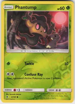 Phantump 6/145 Common Guardians Rising Pokemon Reverse Holo NM - Image 2