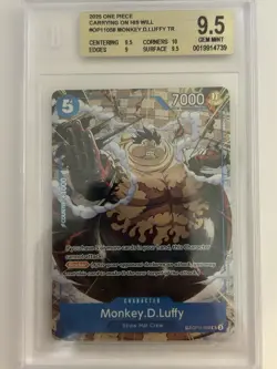 Monkey D. Luffy OP11-058 Treasure Rare TR Holo BGS 9.5 - One Piece - Image 2