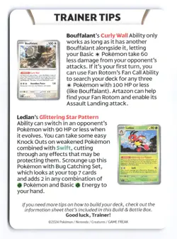 Lapras Scarlet & Violet Stellar Crown Trainer Tips Build & Battle Insert Card B - Image 2