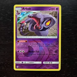 Arbok 27/68 Pokemon Hidden Fates Sun & Moon Reverse Holo Rare Card NM - Image 1