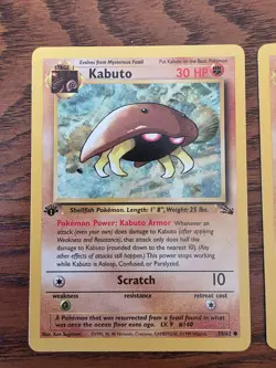 ONE (×1) 1st Edition Kabuto - 1999 Pokemon Card TCG Fossil - Near Mint (NM) - Image 2