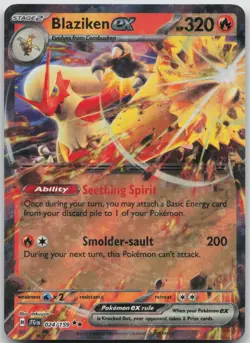 Blaziken ex 024/159 Double Rare Journey Together Pokemon Near Mint E - Image 1
