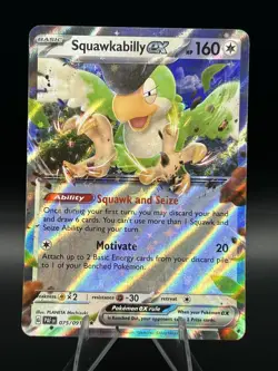 Squawkabilly ex 075/091 Double Rare Paldean Fates Pokemon Holo Near Mint 075/091 - Image 1