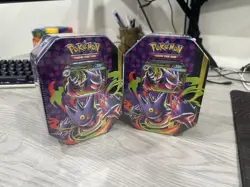Pokemon TCG Mega Moonlit Tin Mega Gengar ex Sealed Lot Of 2 New - Image 1