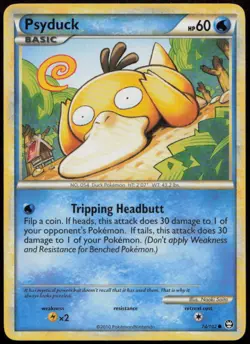 Psyduck 74/102 MP HGSS Triumphant Common Pokemon - Image 1