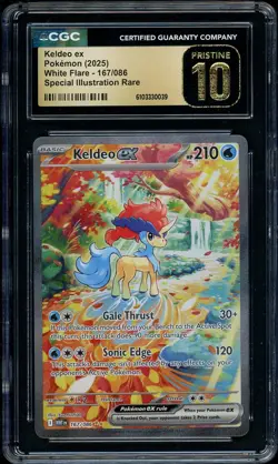 2025 Pokemon White Flare Keldeo EX SIR #167 CGC 10 PRISTINE - Image 1