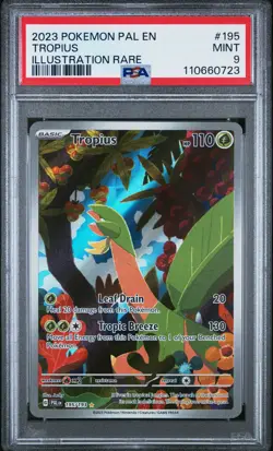 2023 POKEMON PAL EN-PALDEA EVOLVED ILLUSTRATION RARE #195 TROPIUS PSA 9 - Image 1