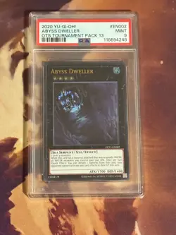 2020 Yugioh OP13-EN002 Abyss Dweller Ultimate Rare PSA 9 - Image 1