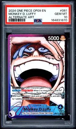 ONE PIECE MONKEY D. LUFFY 2024 OP09-EMPERORS IN THE NEW WORLD #61 ALT ART PSA 10 - Image 1