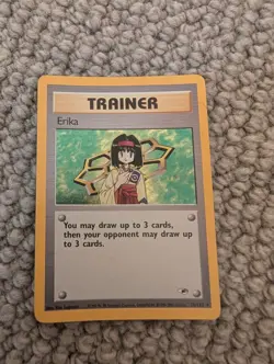 Pokemon TCG Erika Trainer Gym Heroes Holo Card 16/132 WOTC Rare - Image 1