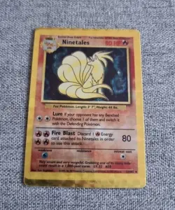 2 Ninetales HOLO Prism Base Set Vending Pokemon Sticker Card Vintage 90's Golden - Image 2