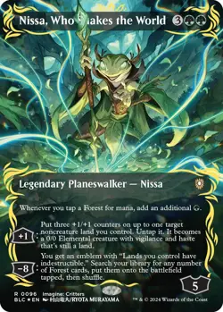 Foil - Nissa, Who Shakes the World (Borderless) (Raised Foil) - 96 / NM / Englis - Image 1