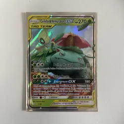 Pokemon Celebi & Venusaur GX TAG TEAM 1/181 Holo Moderately Played - Image 1