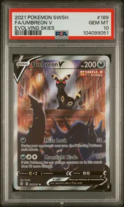 2021 POKEMON SWORD & SHIELD EVOLVING SKIES #189 FULL ART/UMBREON V PSA 10 - Image 1