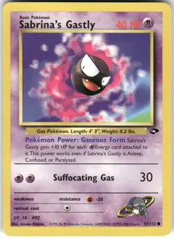 Sabrina's Gastly 97/132 Common Gym Challenge Pokemon Unlimited Lightly Played - Image 1