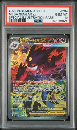 2026 POKEMON ASC EN-ASCENDED HEROES #284 MEGA GENGAR EX PSA 10 - Image 1