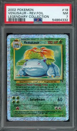 Pokemon Venusaur Reverse Holo 2002 Legendary Collection #18 PSA 7 NM - Image 1