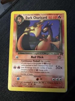 Dark Charizard 21/82 HP-DMG Non Holo Unlimited Team Rocket 1999 WoTC Pokemon TCG - Image 1