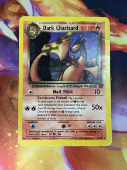 Dark Charizard 21/82 HP-DMG Non Holo Unlimited Team Rocket 1999 WoTC Pokemon TCG - Image 1