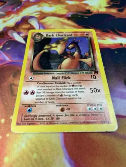 Dark Charizard 21/82 HP-DMG Non Holo Unlimited Team Rocket 1999 WoTC Pokemon TCG - Image 2
